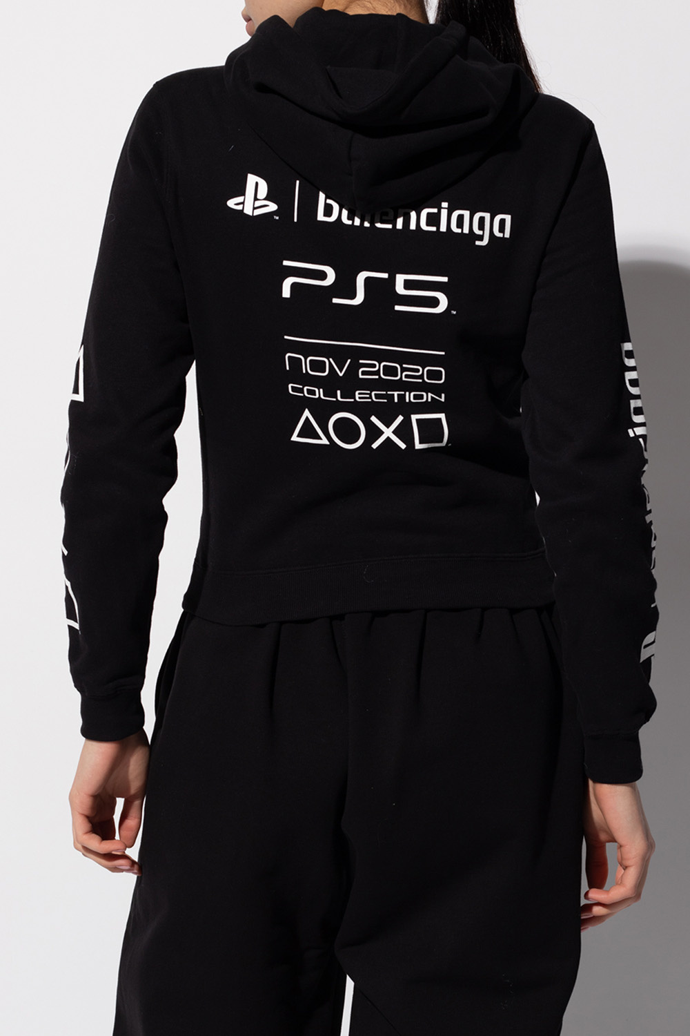 ファッション通販 + Cotton-Jersey balenciaga playstation Hoodie ps5 ...